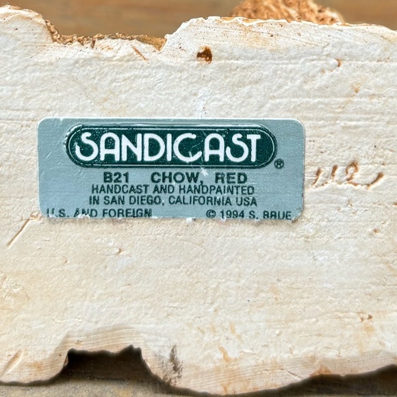 Vintage 90s Sandicast Red Chow Handcast Hand Painted Figurine Signed S Brue - Picture 7 of 7